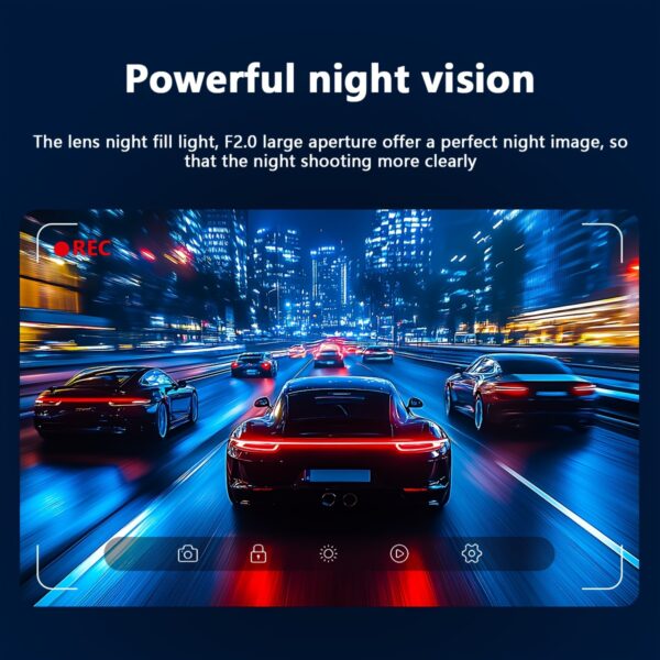 Dash Cam Front and Inside, HD 1080P Recording Car DVR Cam with 170° Wide Angle, Night Vision, Small Dash Camera for Cars, 24h Parking Monitor, Loop Recording, G-Sensor, Without SD Card - Image 6