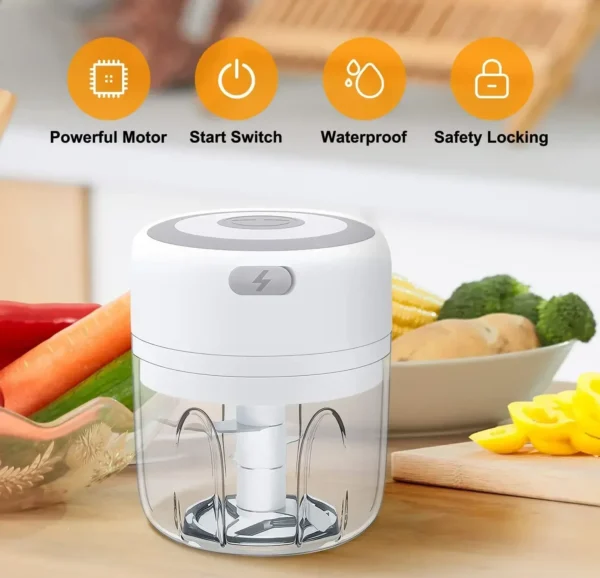 Wireless Electric Garlic Masher Machine Meat Grinder Mincer Auxiliary Food Machine 100/250ml Chili Vegetable Crusher Masher - Image 2