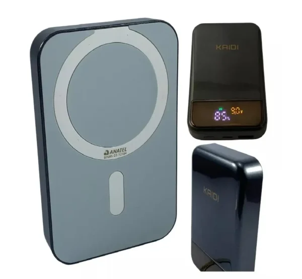 Power Bank Portable Magnetic Magsafe Turbo 10.000mAh Kaidi Grey - Image 2