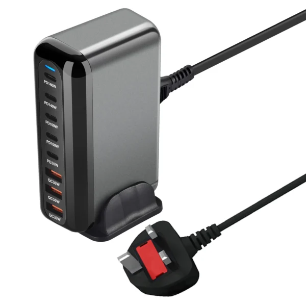 New 600W GaN Fast Charge 3.0 USB Type C Fast Charger with 8 Ports, 5C3A PD Charger for Phones and Tablets, Portable Design - Image 7