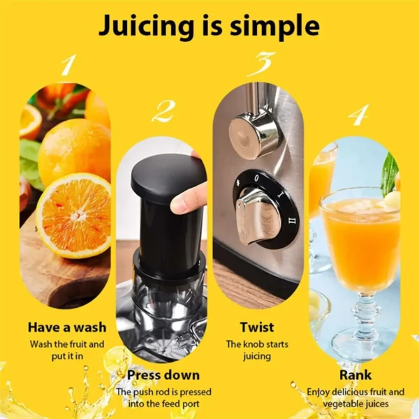 Espremedor de frutas 800w, máquina para extrator de frutas inteiras com 2 velocidades - Image 4
