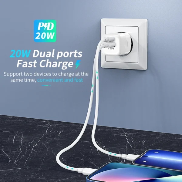 KUULAA 20W GaN USB C Charger Fast Charging Type C PD USB Charger For iPhone 16 15 14 13 Pro Max Samsung S23 Huawei Xiaomi iPad - Image 3