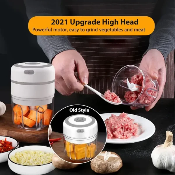 Wireless Electric Garlic Masher Machine Meat Grinder Mincer Auxiliary Food Machine 100/250ml Chili Vegetable Crusher Masher - Image 27
