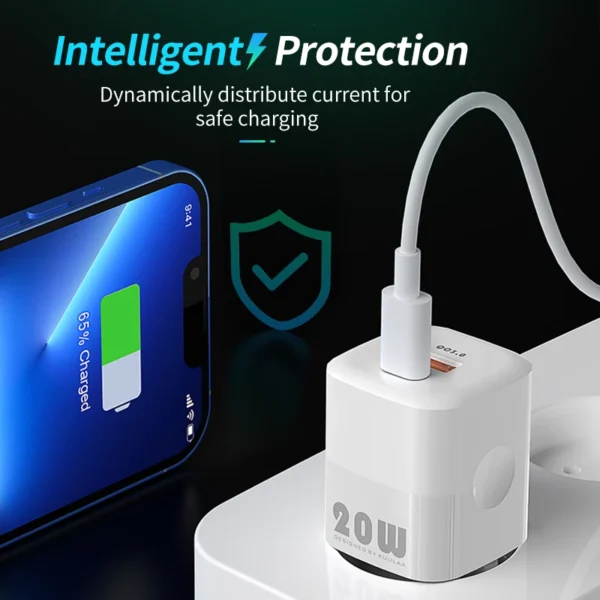 KUULAA 20W GaN USB C Charger Fast Charging Type C PD USB Charger For iPhone 16 15 14 13 Pro Max Samsung S23 Huawei Xiaomi iPad - Image 4