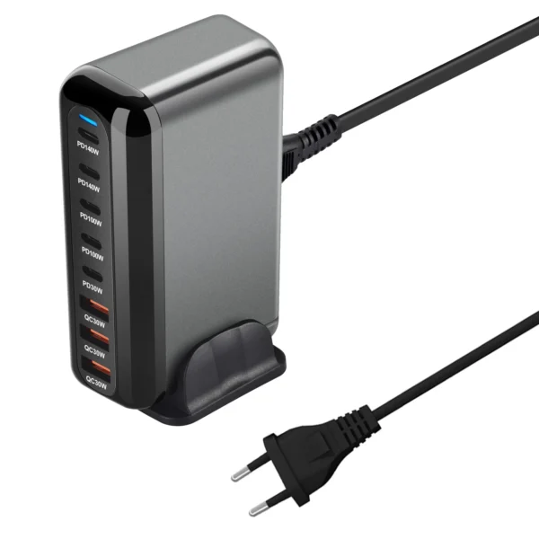 New 600W GaN Fast Charge 3.0 USB Type C Fast Charger with 8 Ports, 5C3A PD Charger for Phones and Tablets, Portable Design - Image 10
