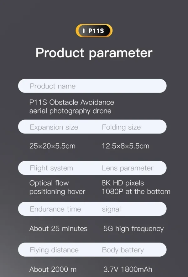 Xiaomi MIJIA P11 Max Drone 8K HD 5G GPS Professional Aerial Photography Dual Camera Obstacle Avoidanc Brushless Quadrotor 10000M - Image 22