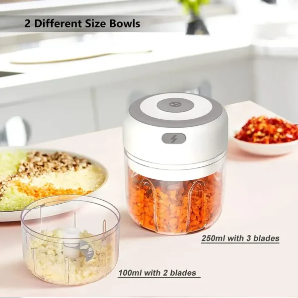 Wireless Electric Garlic Masher Machine Meat Grinder Mincer Auxiliary Food Machine 100/250ml Chili Vegetable Crusher Masher - Image 22