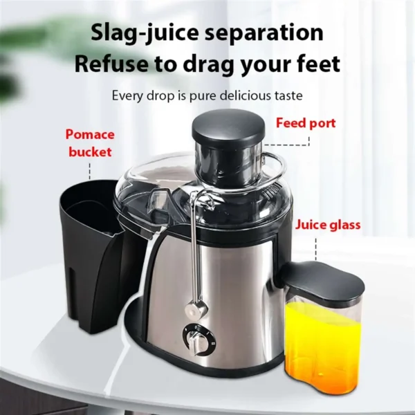 Espremedor de frutas 800w, máquina para extrator de frutas inteiras com 2 velocidades - Image 2