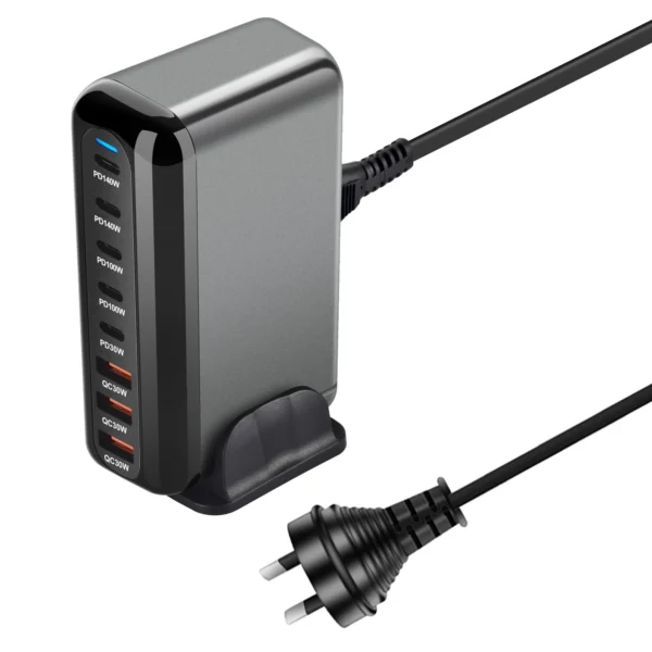 New 600W GaN Fast Charge 3.0 USB Type C Fast Charger with 8 Ports, 5C3A PD Charger for Phones and Tablets, Portable Design - Image 9