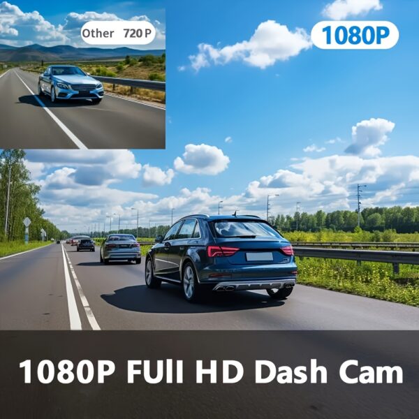 Dash Cam Front and Inside, HD 1080P Recording Car DVR Cam with 170° Wide Angle, Night Vision, Small Dash Camera for Cars, 24h Parking Monitor, Loop Recording, G-Sensor, Without SD Card - Image 11
