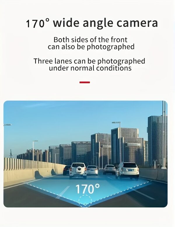 Dash Cam Front and Inside, HD 1080P Recording Car DVR Cam with 170° Wide Angle, Night Vision, Small Dash Camera for Cars, 24h Parking Monitor, Loop Recording, G-Sensor, Without SD Card - Image 12