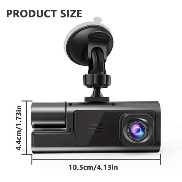 Dash Cam Front and Inside, HD 1080P Recording Car DVR Cam with 170° Wide Angle, Night Vision, Small Dash Camera for Cars, 24h Parking Monitor, Loop Recording, G-Sensor, Without SD Card - Image 9