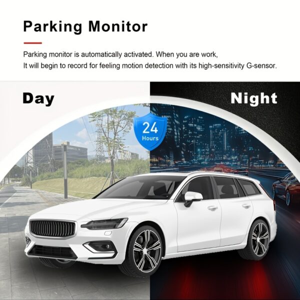 Dash Cam Front and Inside, HD 1080P Recording Car DVR Cam with 170° Wide Angle, Night Vision, Small Dash Camera for Cars, 24h Parking Monitor, Loop Recording, G-Sensor, Without SD Card - Image 8