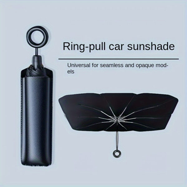 guarda-sol do carro com cordão de tração, pára-sol do pára-brisa, pára-sol do carro dobrável, sombra do pára-brisa do carro - Image 8