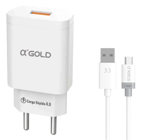 Kit Carregador Turbo 30W 6,0A + Com Cabo Usb V8 - a'Gold - Image 2