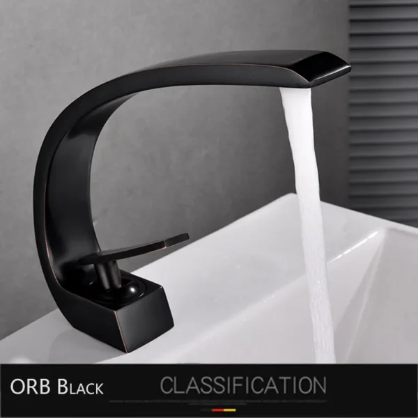 Rozin preto torneira da bacia do banheiro deck montado único nível chrome bacia de lavagem água quente e fria misturadora torneiras estilo luxo - Image 7