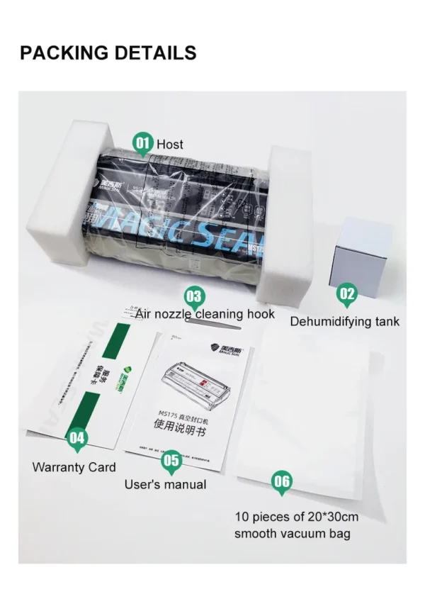 Senior Electric Vacuum Sealer Packaging Machine For Home Kitchen For Sealing Fresh Packaging Machine For Food Preservation MS175 - Image 30