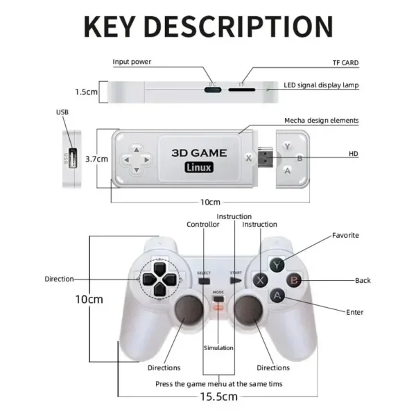 Y6 console de videogame retrô 4k hd tv, controle sem fio 2.4g, portátil, retrô, console de jogos portátil, 64/128g, presente - Image 6