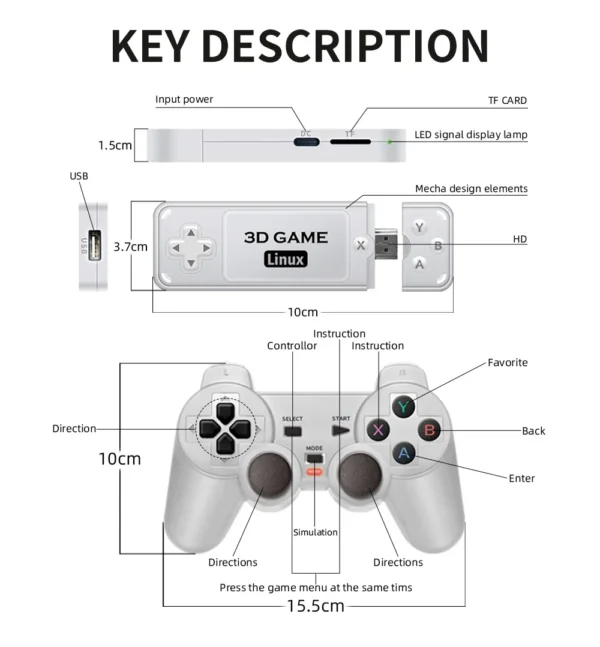 Y6 console de videogame retrô 4k hd tv, controle sem fio 2.4g, portátil, retrô, console de jogos portátil, 64/128g, presente - Image 16