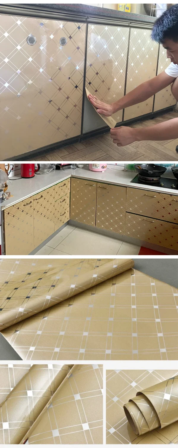 Filme decorativo pvc auto adesivo de parede móveis renovação adesivos armário cozinha à prova - Image 55