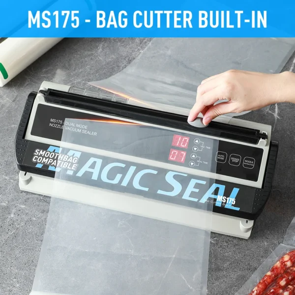 Senior Electric Vacuum Sealer Packaging Machine For Home Kitchen For Sealing Fresh Packaging Machine For Food Preservation MS175 - Image 3