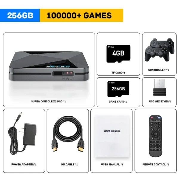 Super Console X2 Pro Retro Video Game Console with 100000+ Games for MAME/ARCADE/Sega Saturn/DC Retro Game Console 4K HD - Image 8