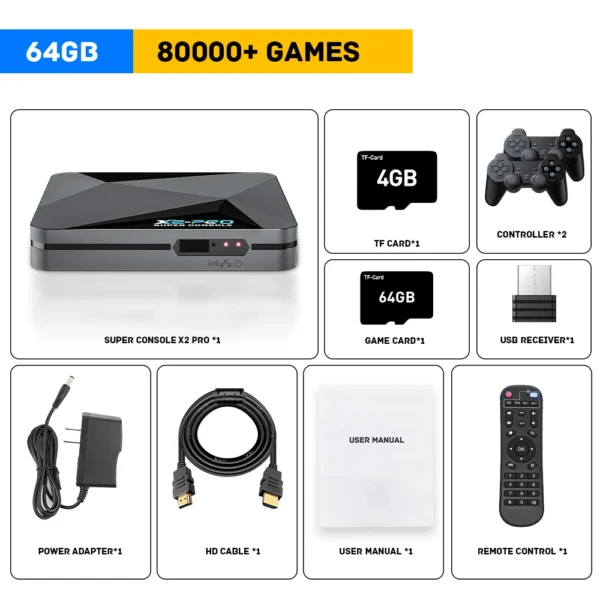Super Console X2 Pro Retro Video Game Console with 100000+ Games for MAME/ARCADE/Sega Saturn/DC Retro Game Console 4K HD - Image 7