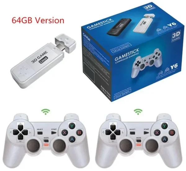 Y6 console de videogame retrô 4k hd tv, controle sem fio 2.4g, portátil, retrô, console de jogos portátil, 64/128g, presente - Image 7