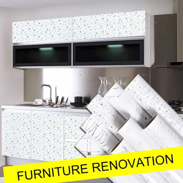Filme decorativo pvc auto adesivo de parede móveis renovação adesivos armário cozinha à prova - Image 5